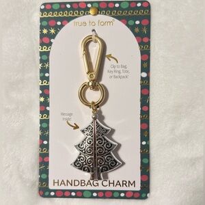 True to Form Gold and Silver “Merry and Bright” Tree Handbag Charm